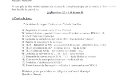 Conseil municipal du 11/12/2024